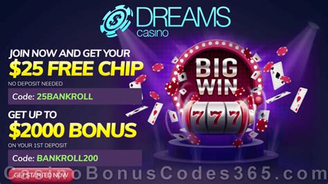 dreams casino free chip code